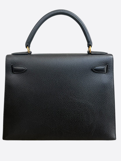 Hermes Black Togo & Gold Hardware Kelly 25