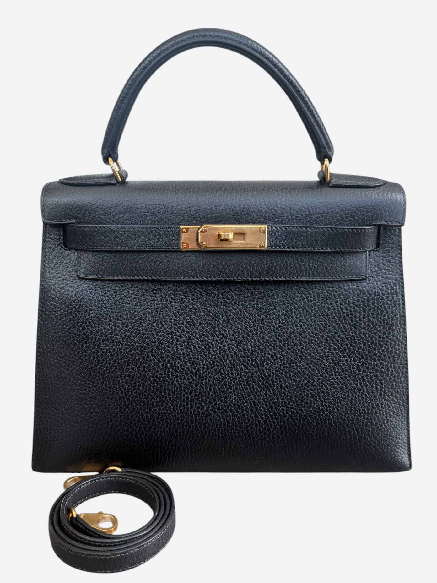 Hermes Black Togo & Gold Hardware Kelly 25