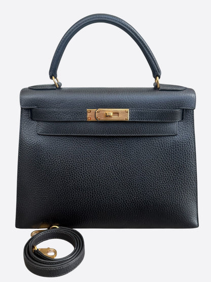 Hermes Black Togo & Gold Hardware Kelly 25