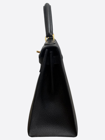 Hermes Black Togo & Gold Hardware Kelly 25