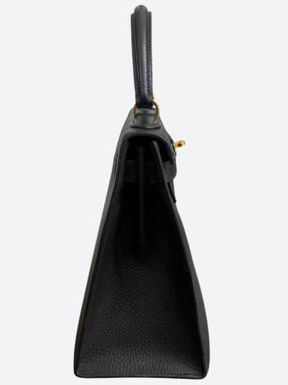 Hermes Black Togo & Gold Hardware Kelly 25