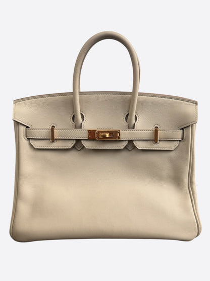 Hermes Craie Swift & Gold Hardware Birkin 25