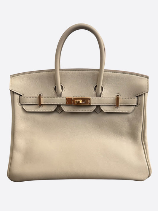 Hermes Craie Swift & Gold Hardware Birkin 25