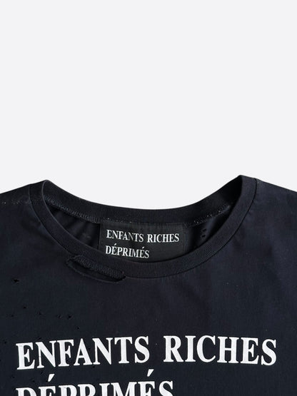 Enfants Riches Deprimes Black & White Distressed Classic Logo T-Shirt