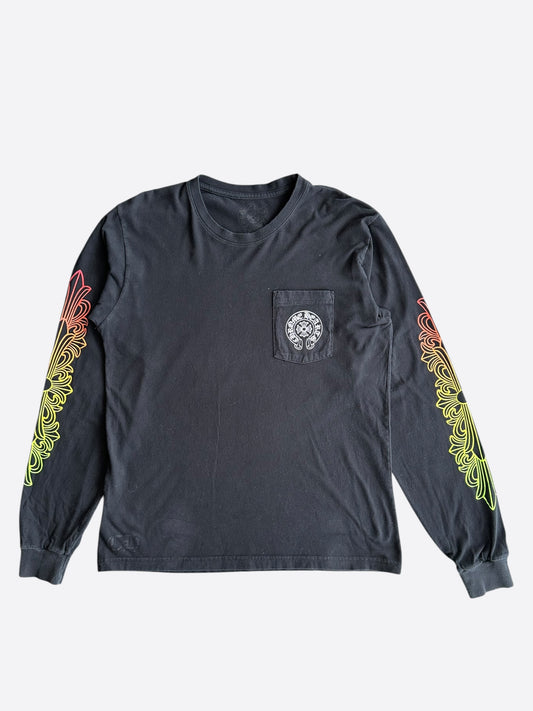 Chrome Hearts Black Gradient Circle Logo Longsleeve T-Shirt