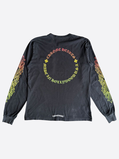 Chrome Hearts Black Gradient Circle Logo Longsleeve T-Shirt