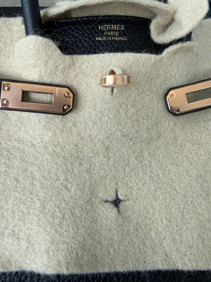 Hermes Black Togo & Rose Gold Hardware Birkin 25