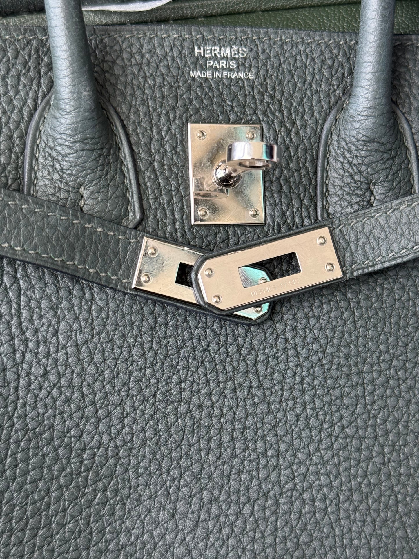 Hermes Vert Rousseau Togo & Palladium Hardware Birkin 25