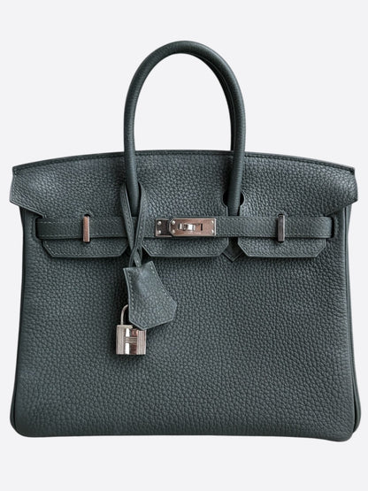 Hermes Vert Rousseau Togo & Palladium Hardware Birkin 25