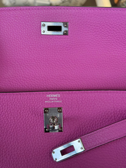 Hermes Rose Pourpre Togo & Palladium Hardware Kelly 25