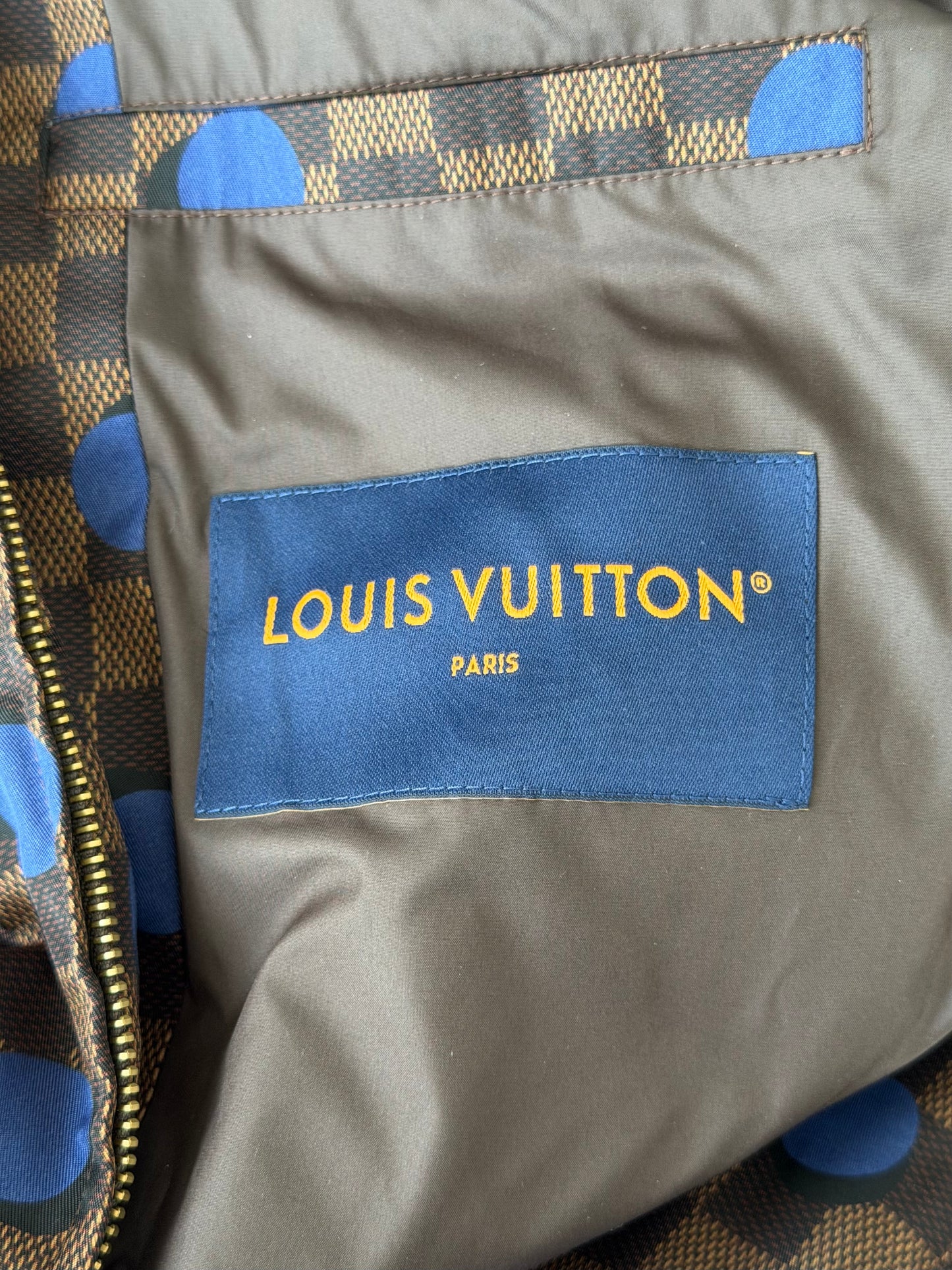 Louis Vuitton Brown Damier & Blue Polka Dot Windbreaker