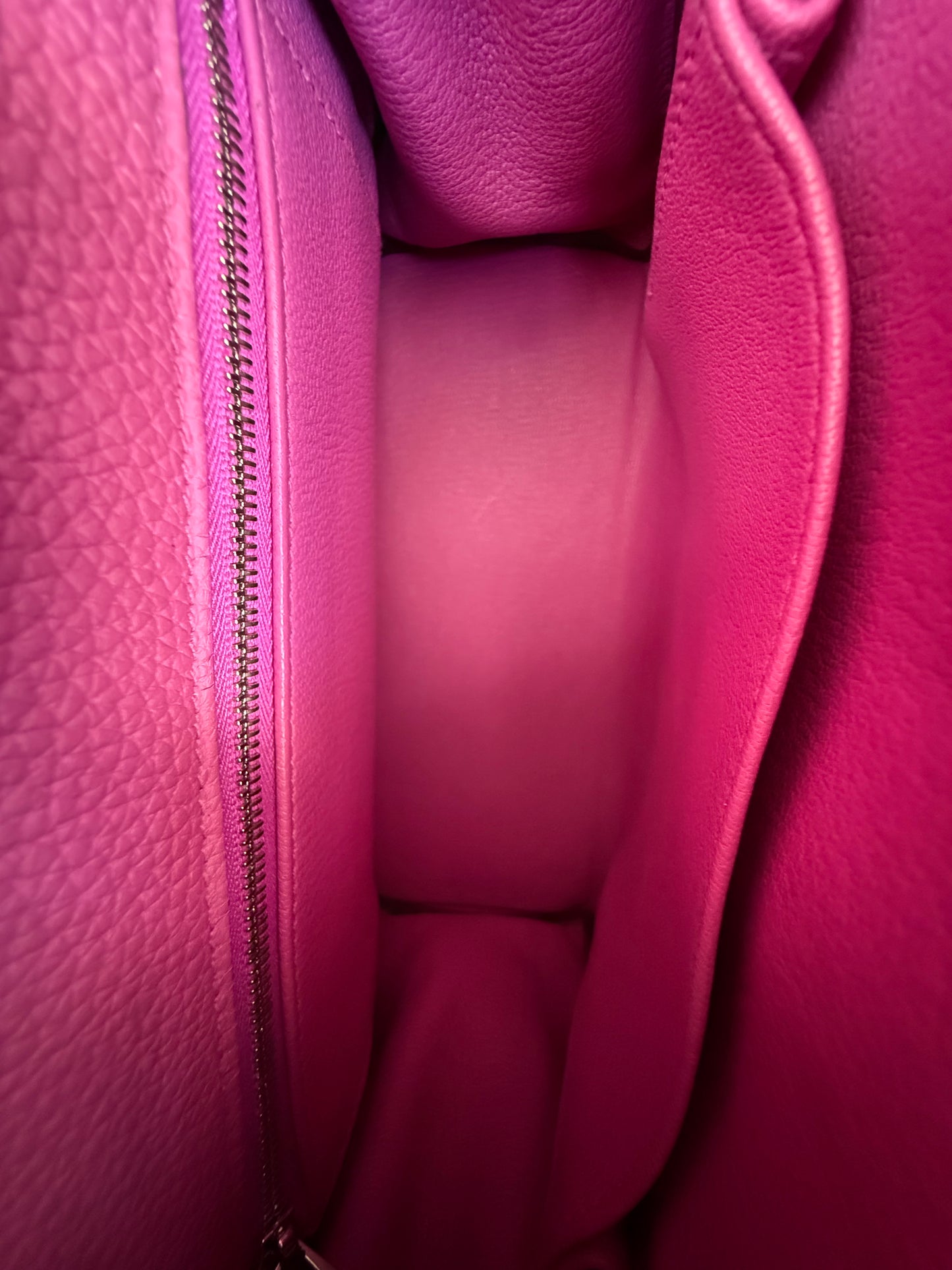 Hermes Rose Pourpre Togo & Palladium Hardware Kelly 25