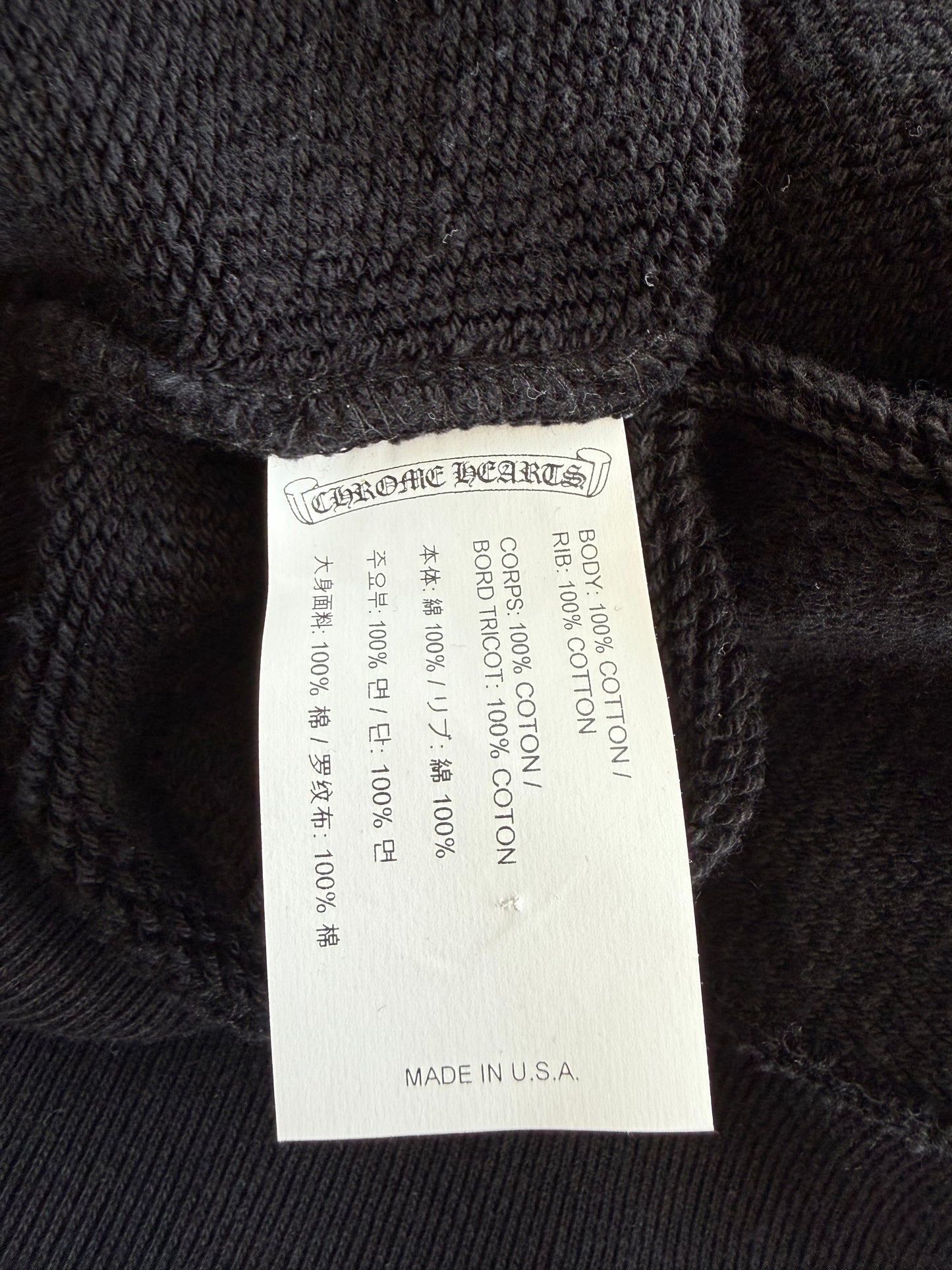 Chrome Hearts Black Triple Cross CH Logo Embroidered Sweater