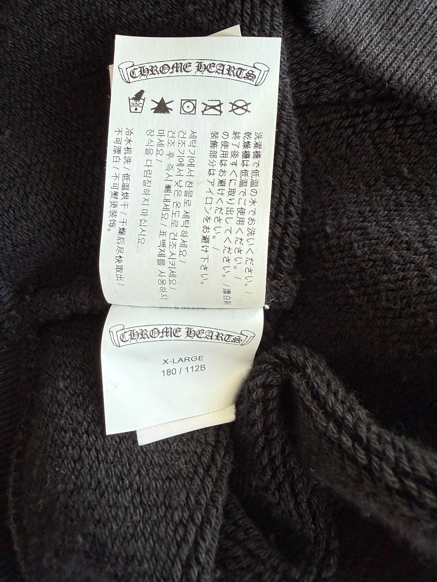 Chrome Hearts Black Triple Cross CH Logo Embroidered Sweater