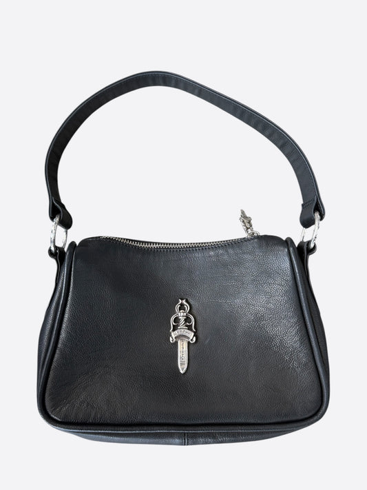 Chrome Hearts Black Leather Chicken Nugget Hand Bag