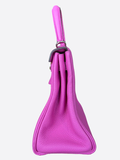 Hermes Rose Pourpre Togo & Palladium Hardware Kelly 25