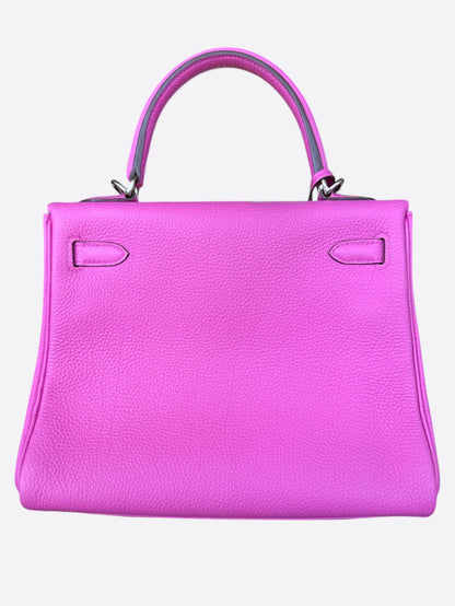 Hermes Rose Pourpre Togo & Palladium Hardware Kelly 25