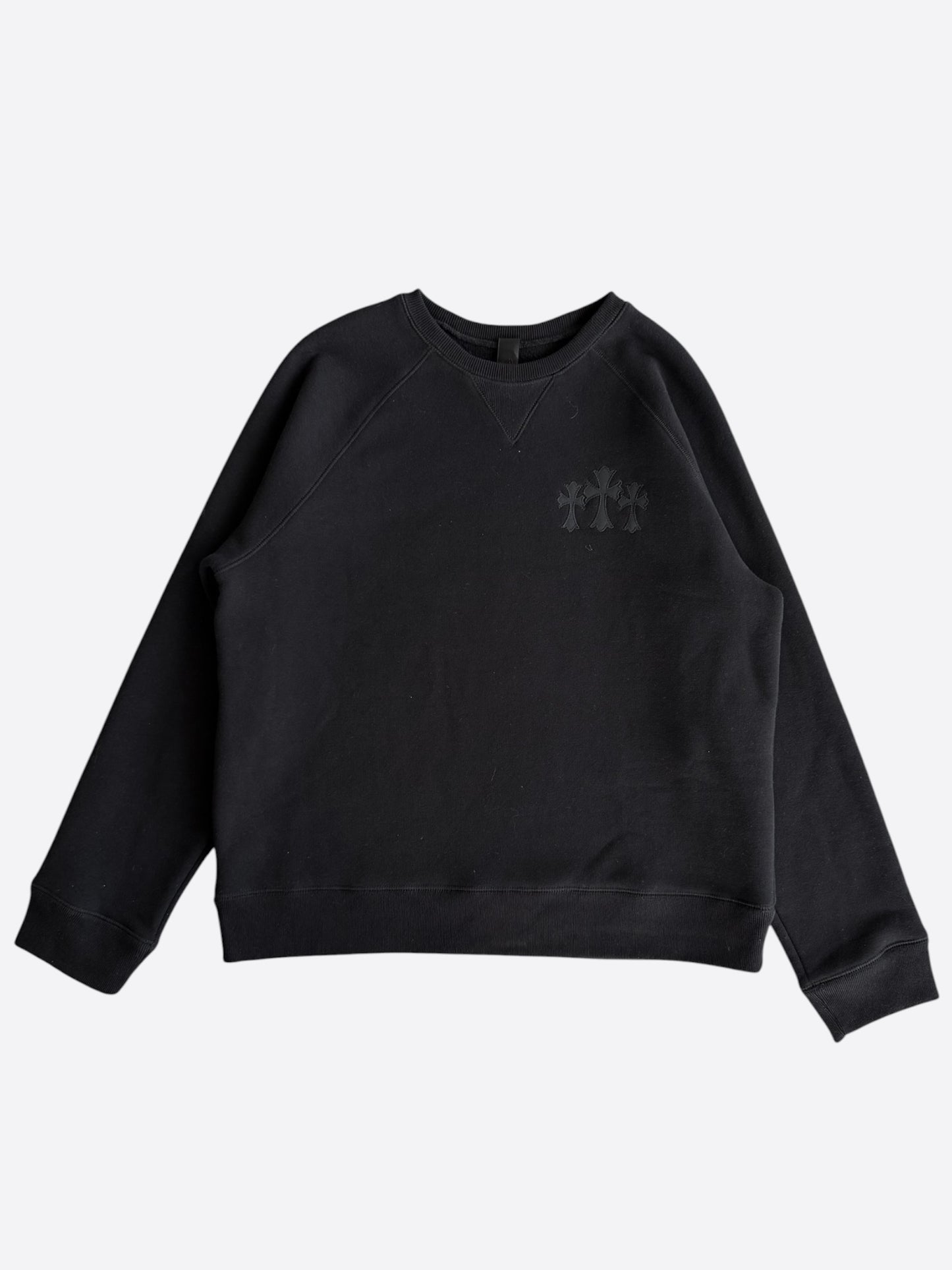 Chrome Hearts Black Triple Cross CH Logo Embroidered Sweater