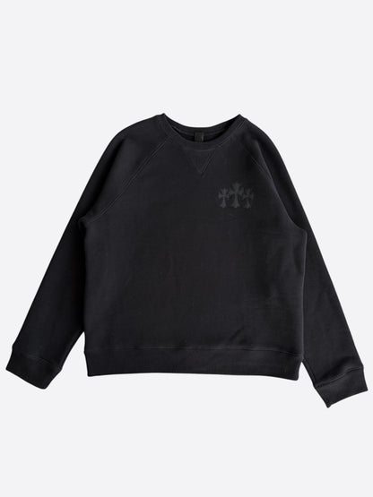 Chrome Hearts Black Triple Cross CH Logo Embroidered Sweater