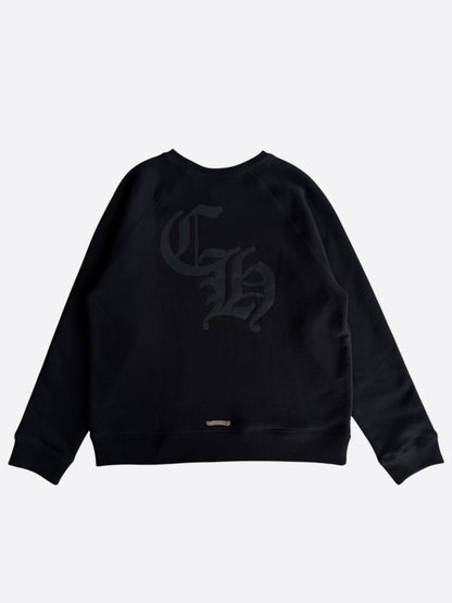Chrome Hearts Black Triple Cross CH Logo Embroidered Sweater