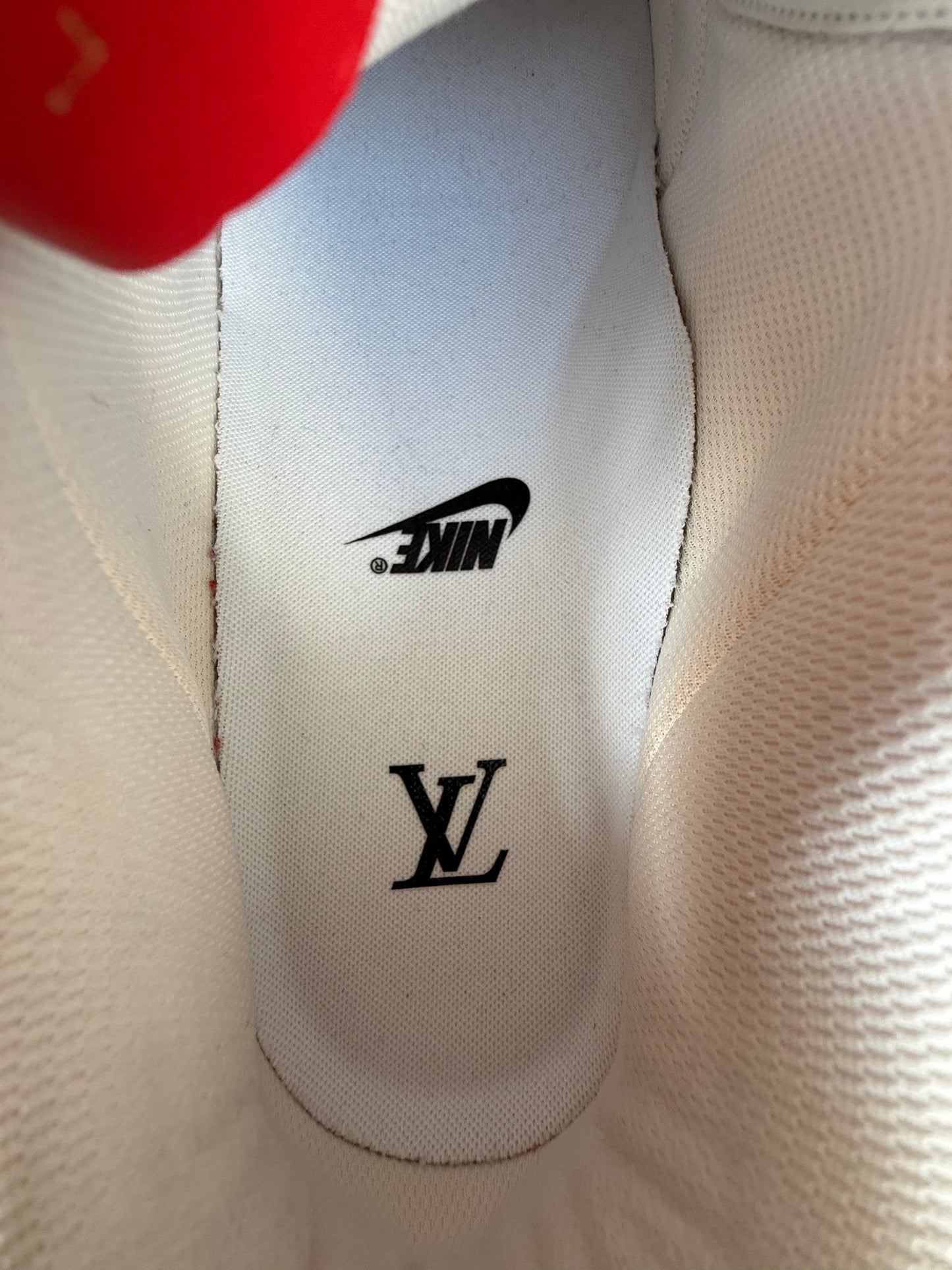 Louis Vuitton Nike Red & White Monogram Air Force 1