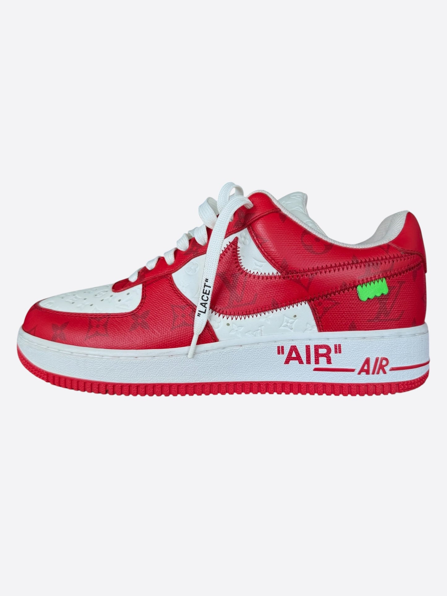 Louis Vuitton Nike Red & White Monogram Air Force 1