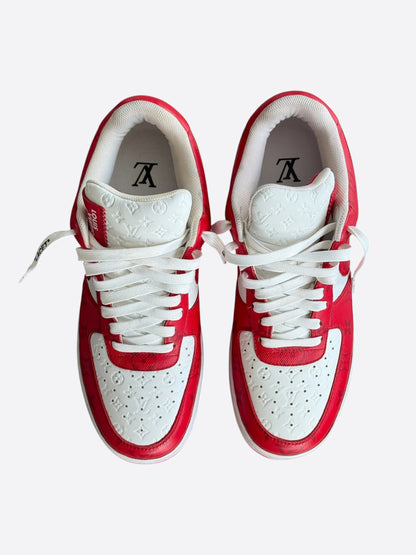 Louis Vuitton Nike Red & White Monogram Air Force 1