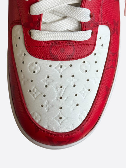 Louis Vuitton Nike Red & White Monogram Air Force 1