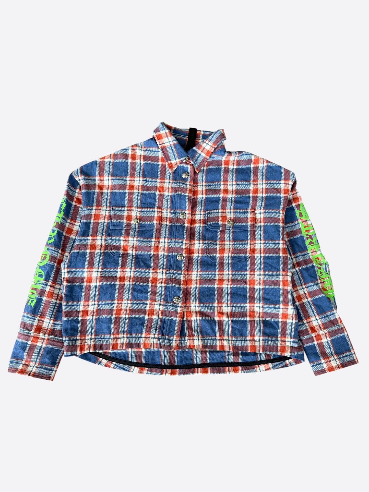 Chrome Hearts Blue & Green Floral Women's Flannel