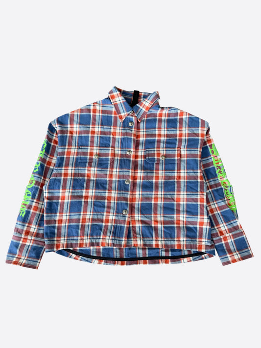 Chrome Hearts Blue & Green Floral Women's Flannel