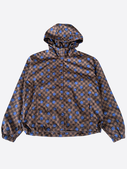 Louis Vuitton Brown Damier & Blue Polka Dot Windbreaker