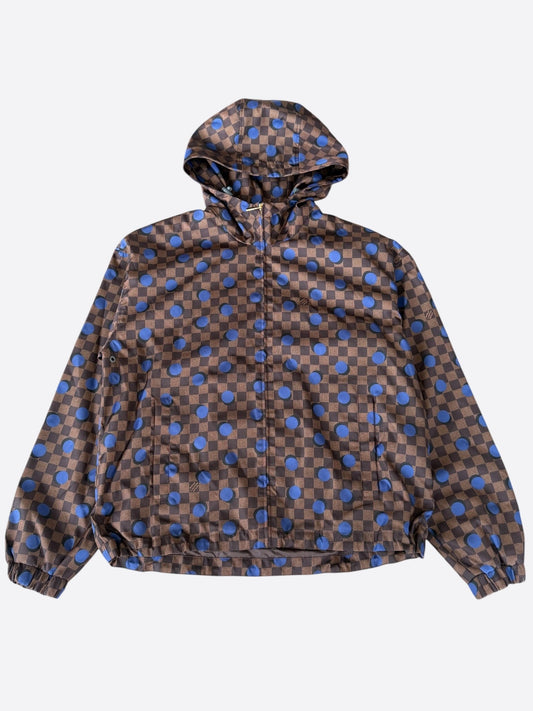 Louis Vuitton Brown Damier & Blue Polka Dot Windbreaker
