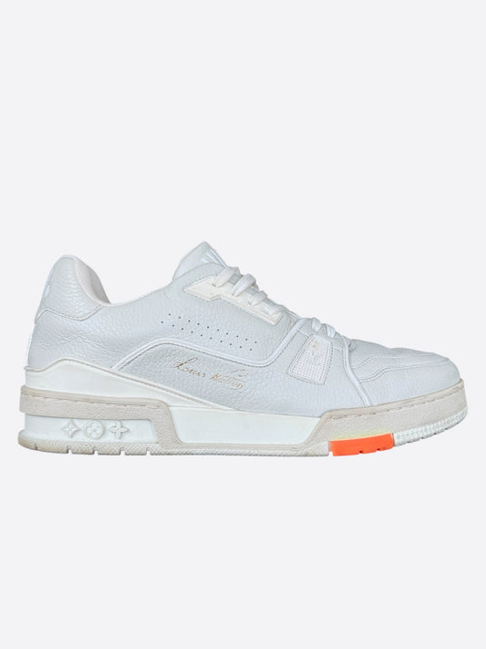 Louis Vuitton Grey & White Leather Trainers