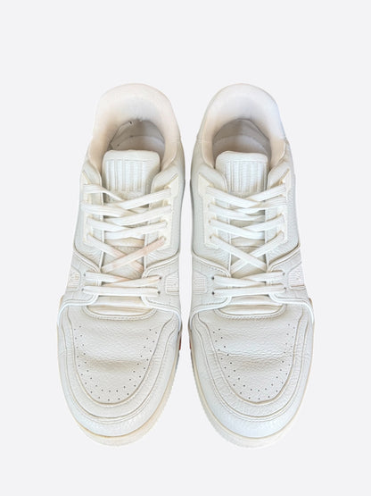 Louis Vuitton Grey & White Leather Trainers