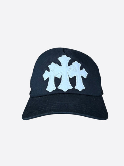 Chrome Hearts Black & White Triple Cross Patch Trucker Hat