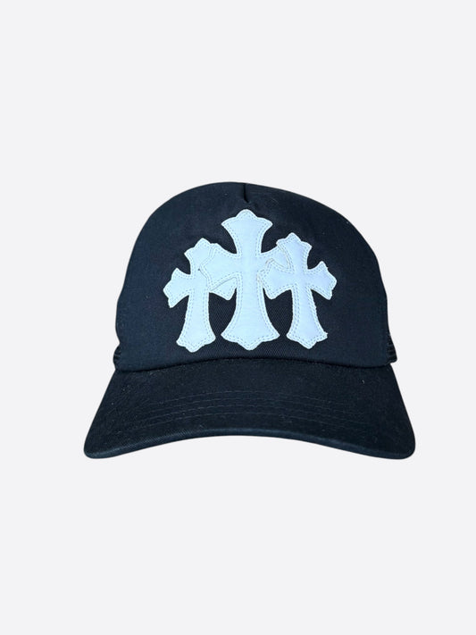 Chrome Hearts Black & White Triple Cross Patch Trucker Hat
