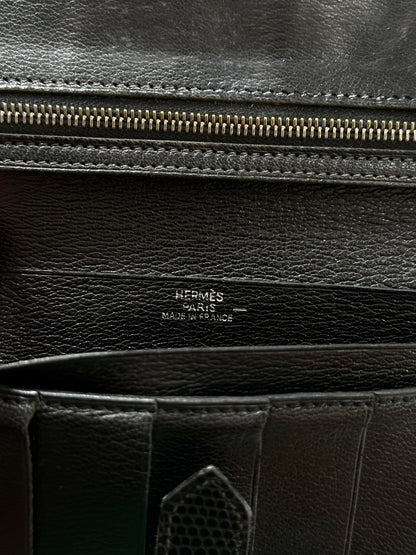 Hermes Black Lizard Bearn Wallet