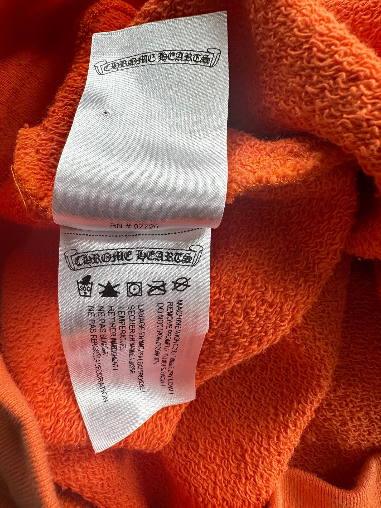 Chrome Hearts Orange & Black Dagger Logo Hoodie