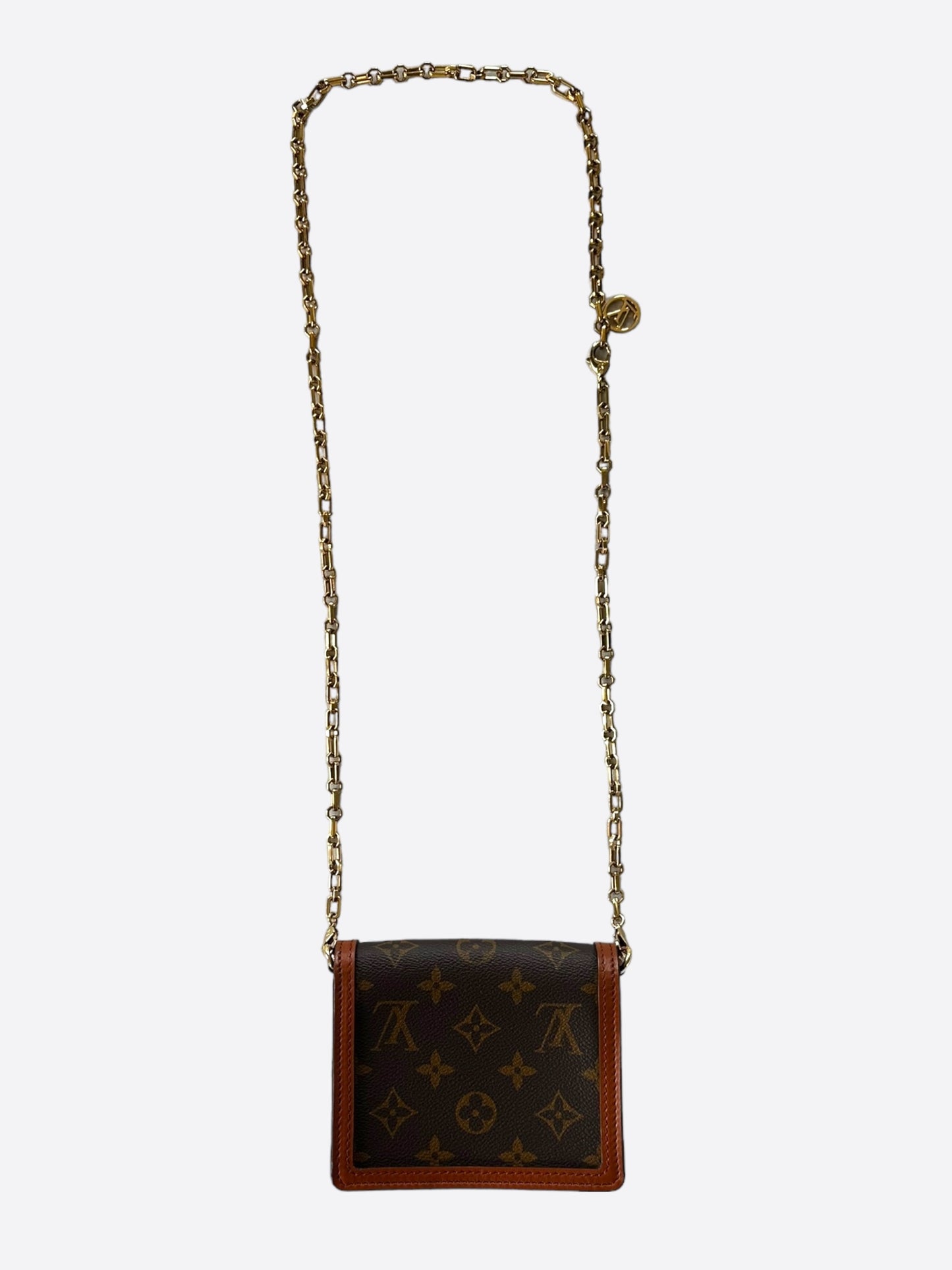 Louis Vuitton Brown Reverse Monogram Micro Dauphine Chain Wallet