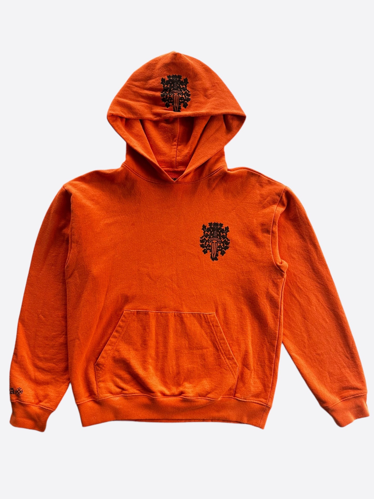 Chrome Hearts Orange & Black Dagger Logo Hoodie