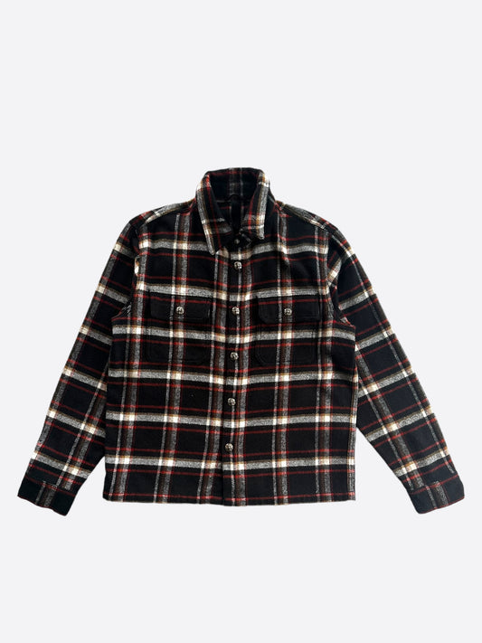 Chrome Hearts Black Plaid Flannel Jacket