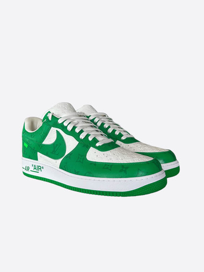 Louis Vuitton Nike Green & White Monogram Air Force 1