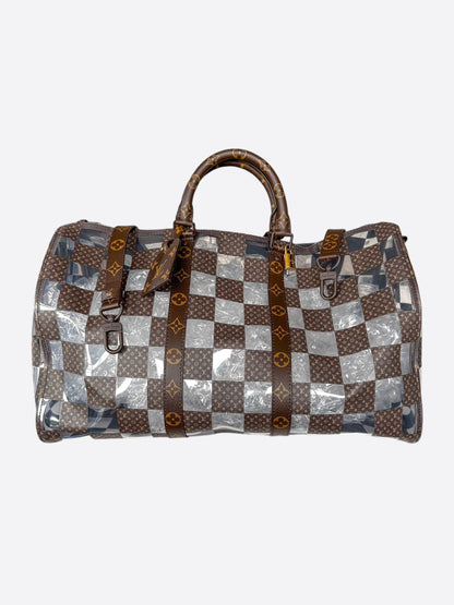 Louis Vuitton Transparent Brown Chess Monogram Keepall 50