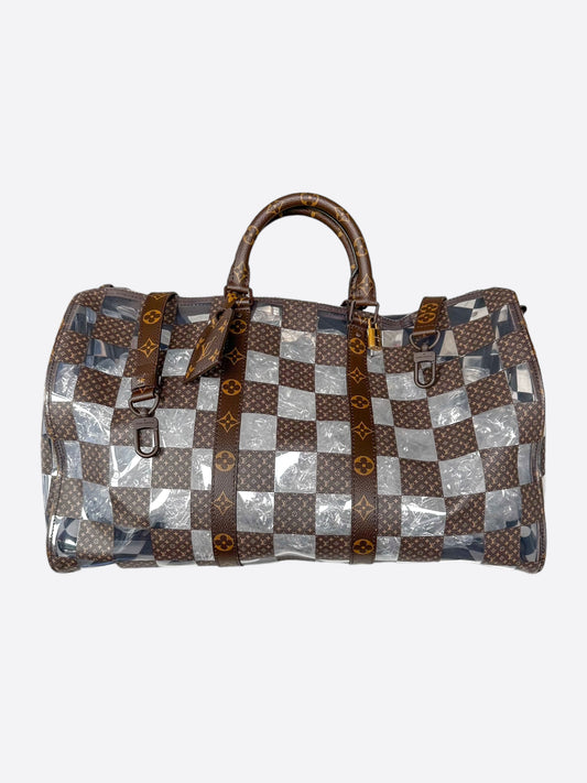 Louis Vuitton Transparent Brown Chess Monogram Keepall 50