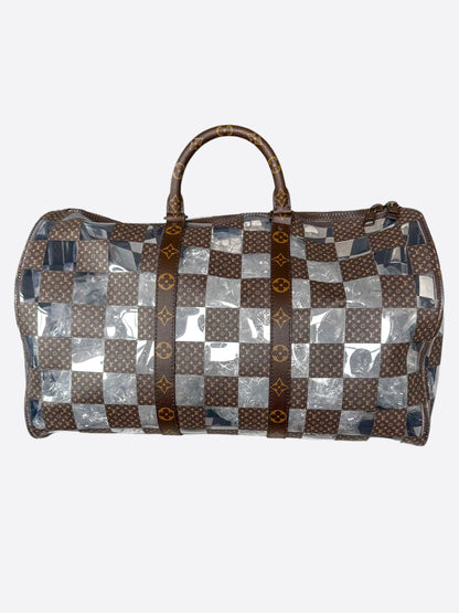 Louis Vuitton Transparent Brown Chess Monogram Keepall 50