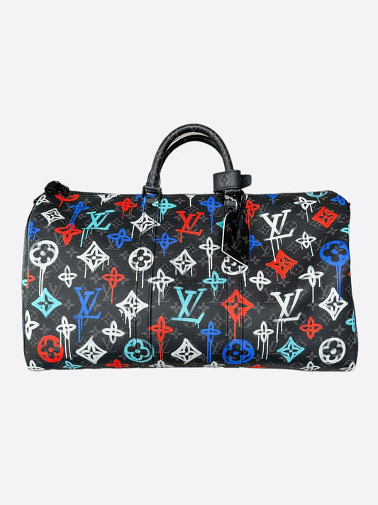 Louis Vuitton Multicolor Graffiti Monogram Eclipse Keepall 50