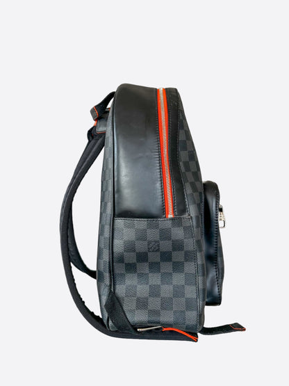 louis vuitton backpack black and orange Louis Vuitton Damier Graphite & Orange Josh Backpack – Savonches