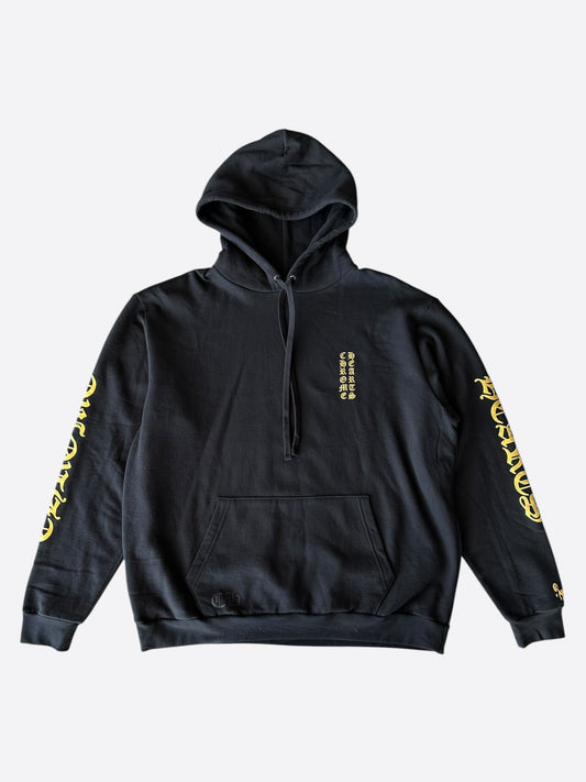 Chrome Hearts Black & Gold Glitter 1988 Script Logo Hoodie
