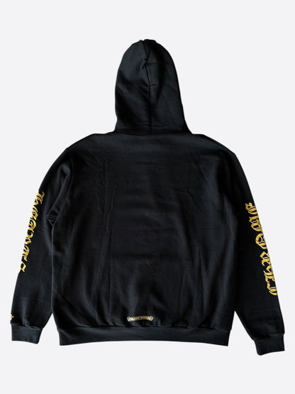 Chrome Hearts Black & Gold Glitter 1988 Script Logo Hoodie