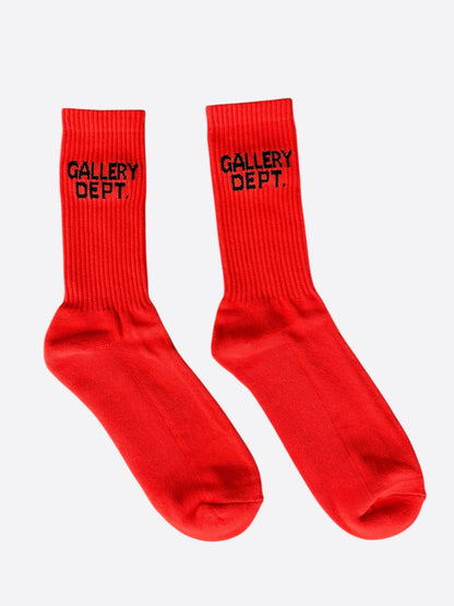 Gallery Dept Orange & Black Logo Socks
